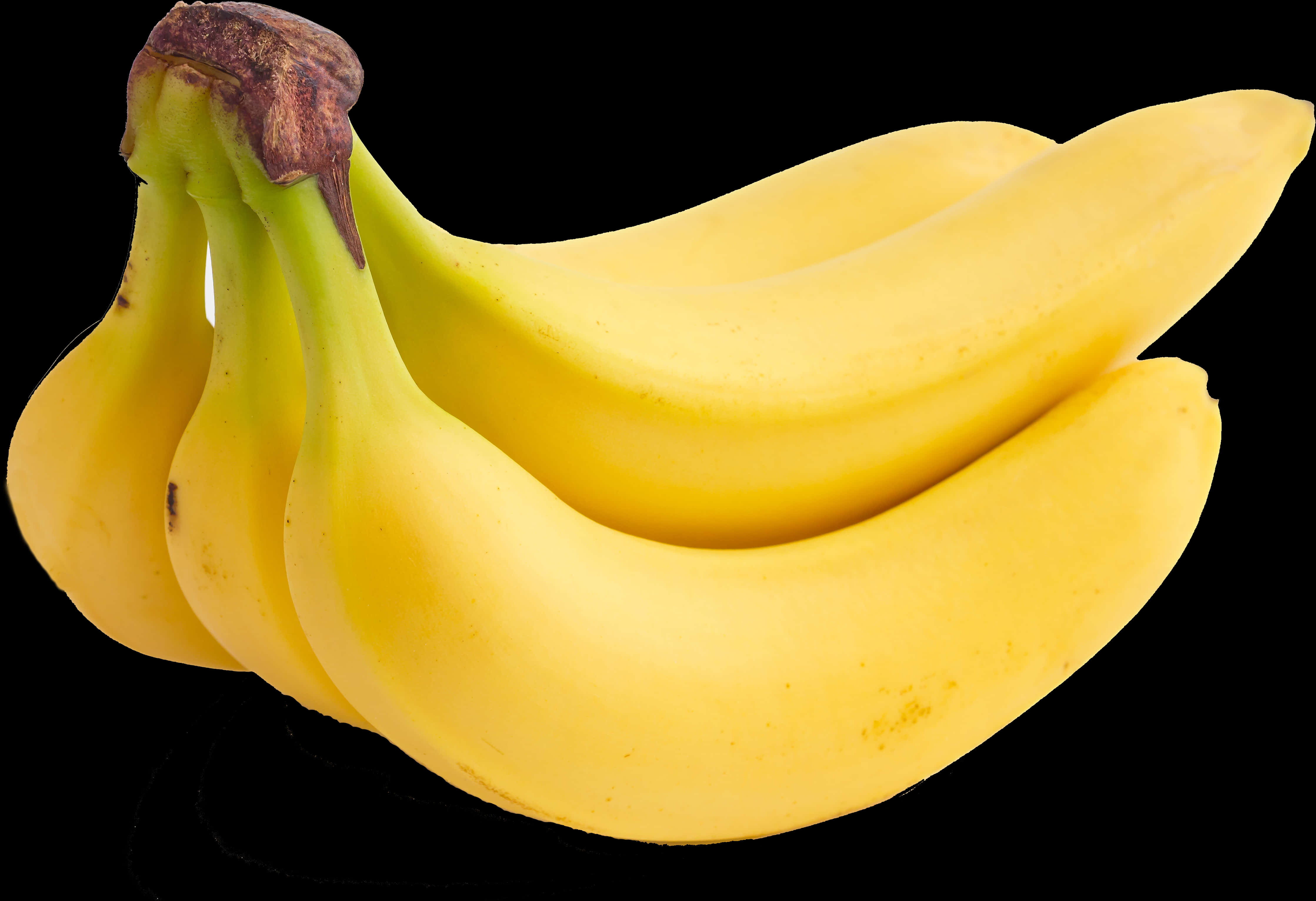 Fresh Yellow Bananas Black Background