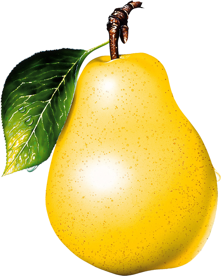 Fresh Yellow Pear With Leaf