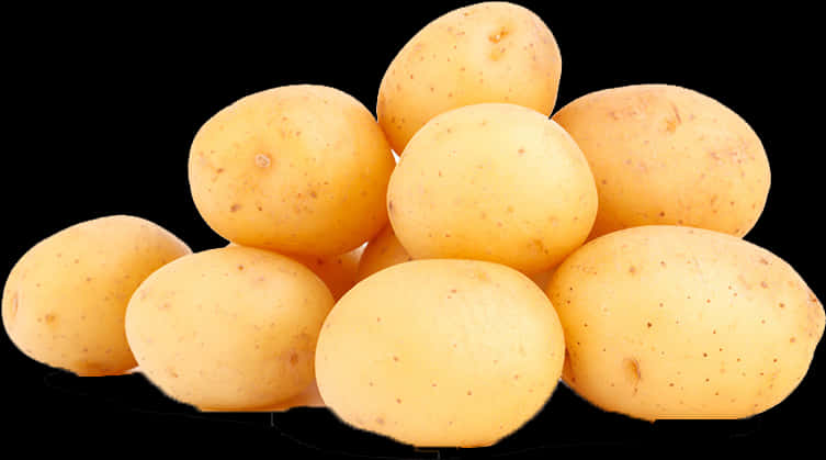 Fresh Yellow Potatoes Black Background