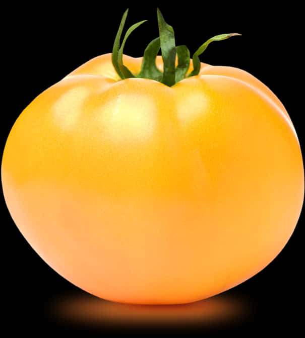 Fresh Yellow Tomato Black Background