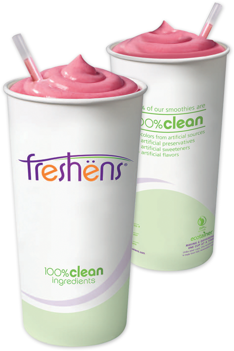 Freshens Smoothiesin Eco Friendly Cups