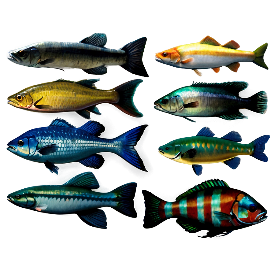 Freshwater Fish Set Png 27