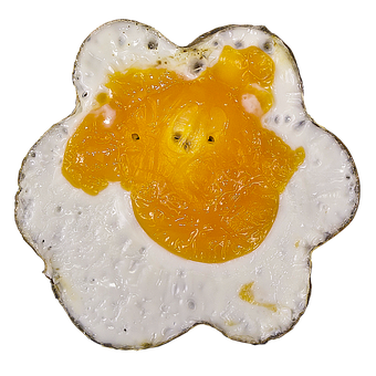 Fried Egg Black Background