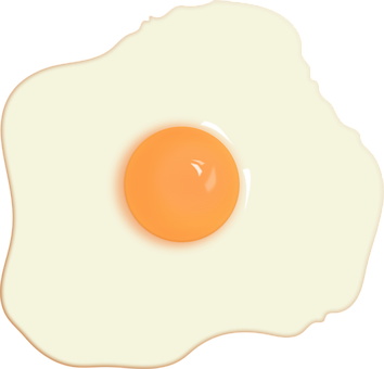 Fried Egg Isolatedon Black Background