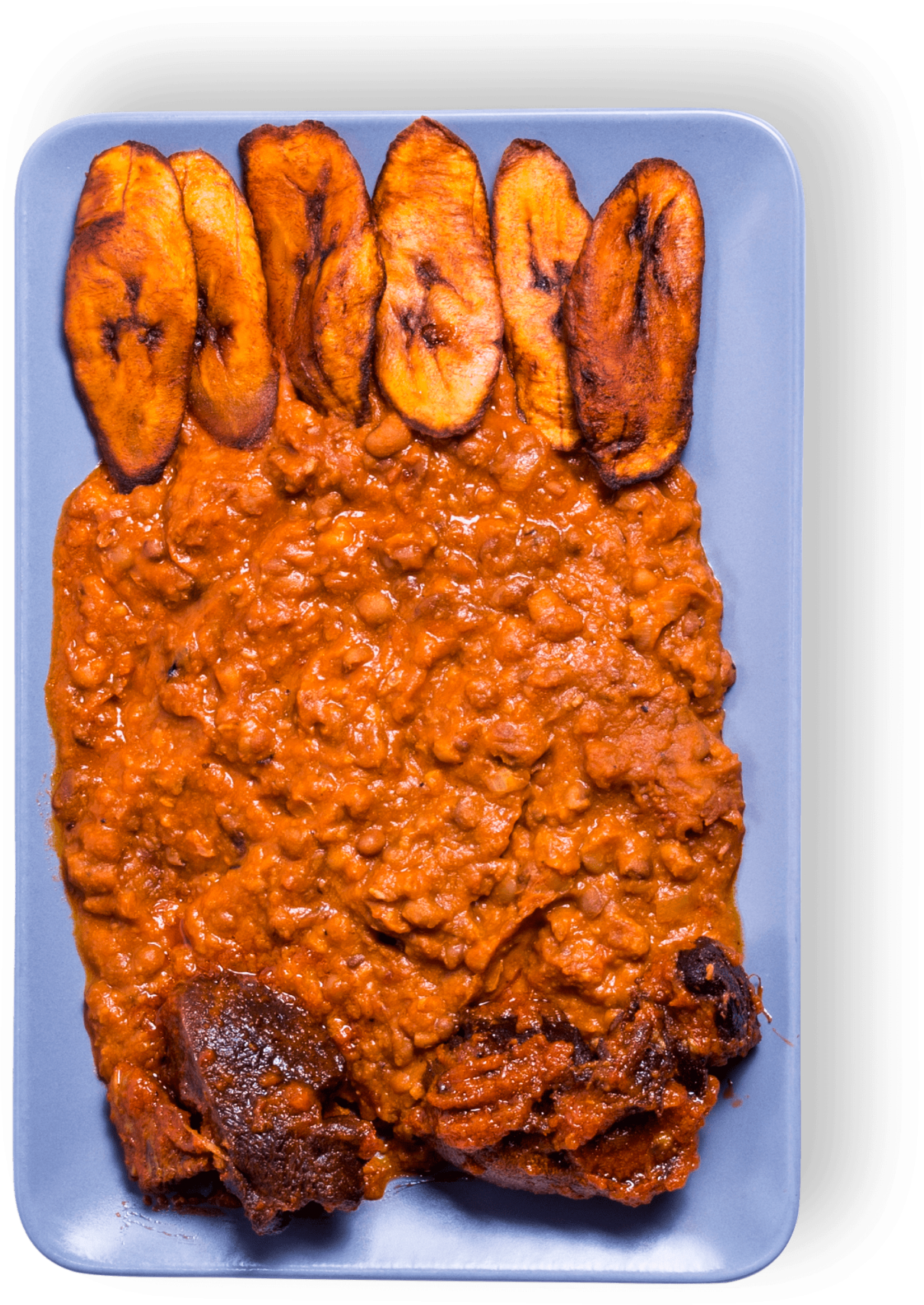 Fried Plantainswith Beansand Stew