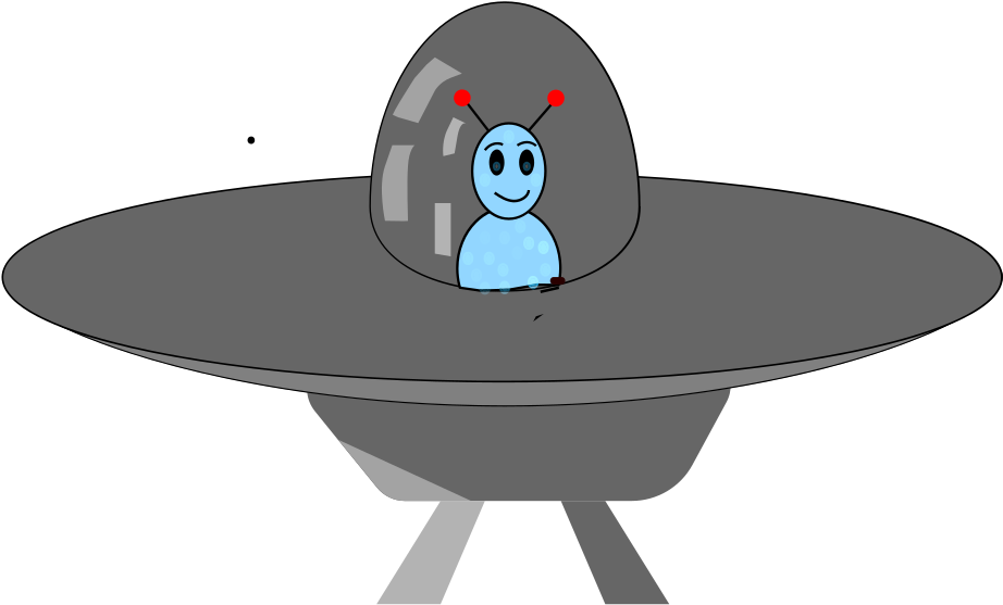 Friendly Alienin Spaceship Illustration