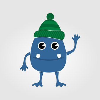 Friendly Cartoon Character Wearing Beanie