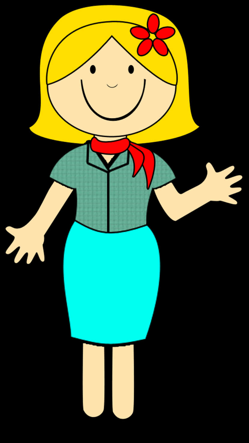 Friendly Cartoon Teacher Clipart