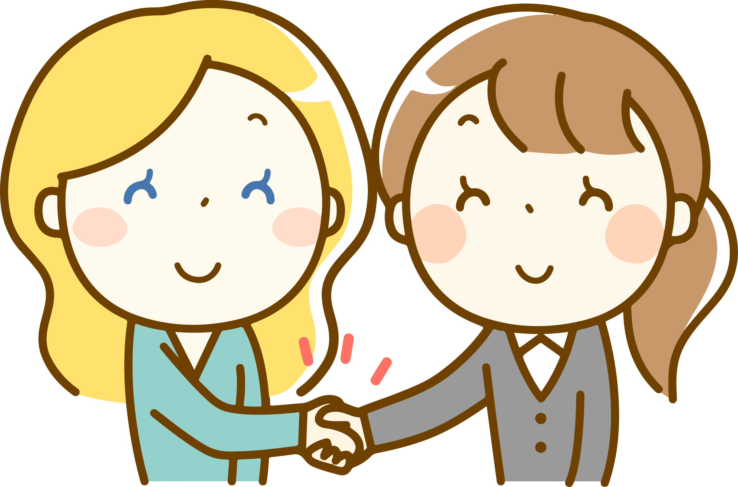 Friendly Handshake Cartoon