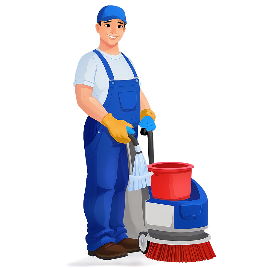 Friendly Janitor Cartoon Png 06242024