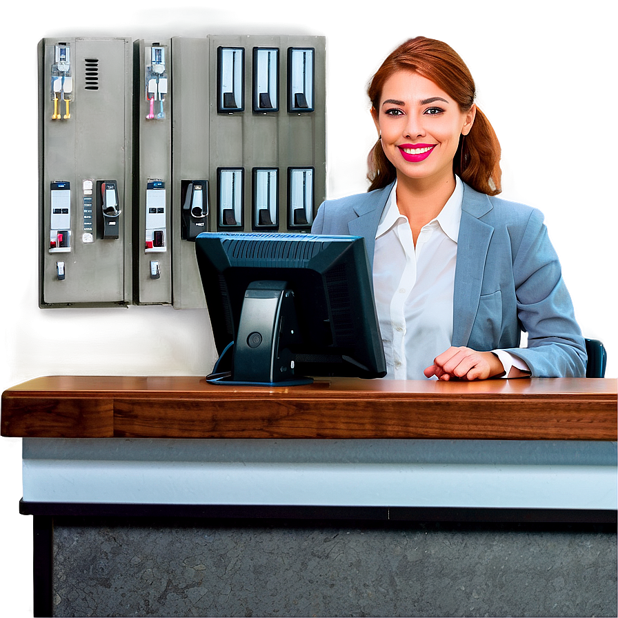 Friendly Receptionist Cartoon Png Egn87