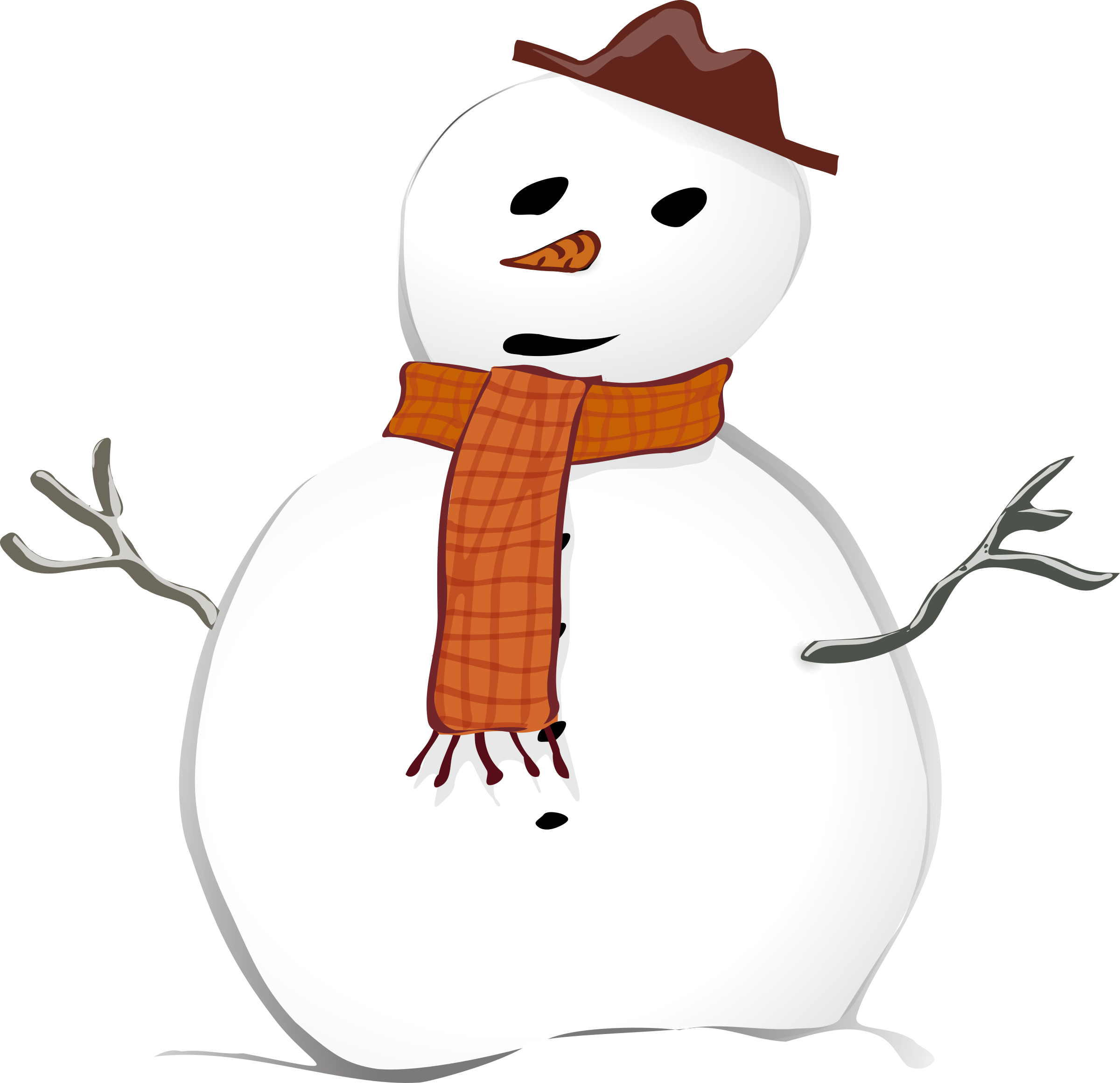 Friendly Snowmanwith Hatand Scarf Clipart