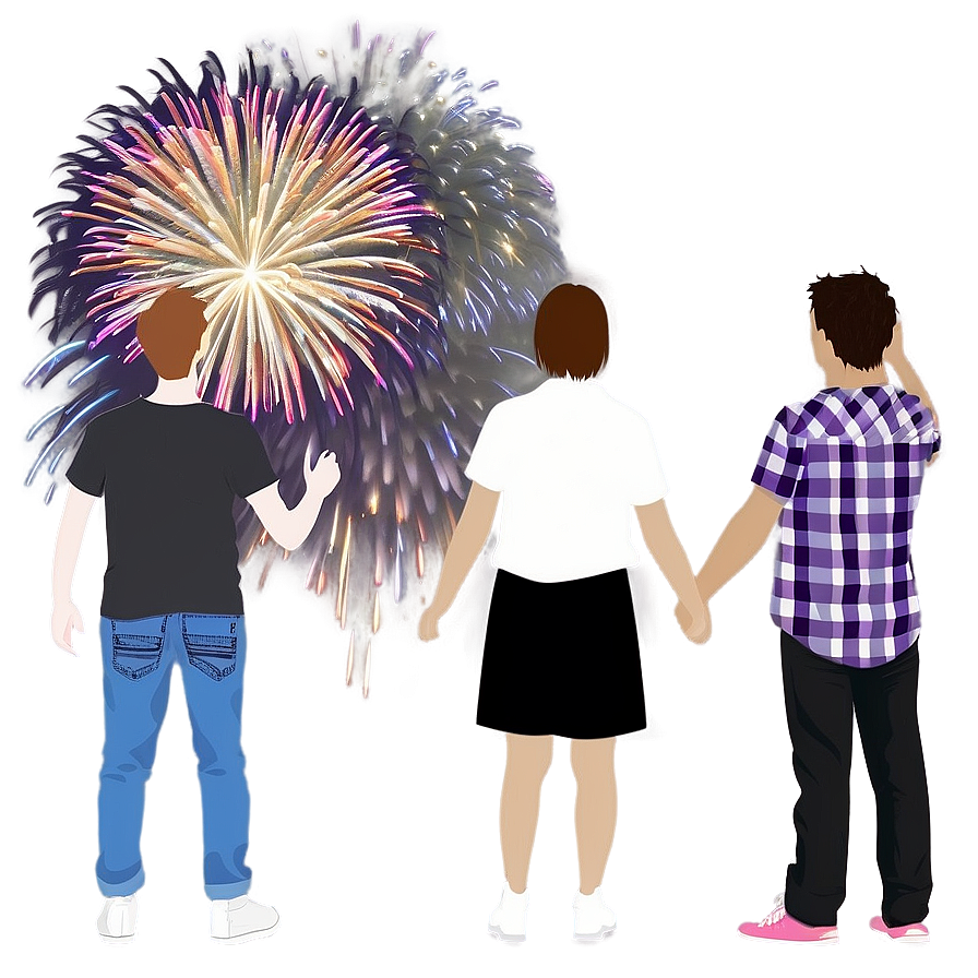 Friends With Fireworks Png 06112024