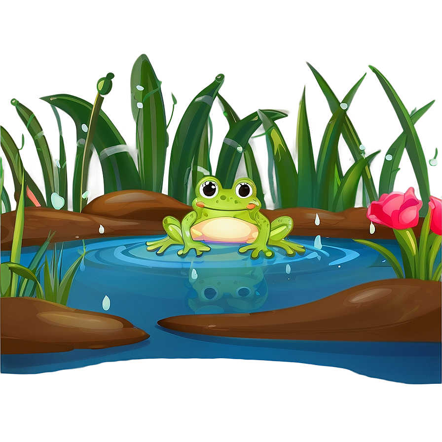 Frog In Pond Clipart Png 06262024