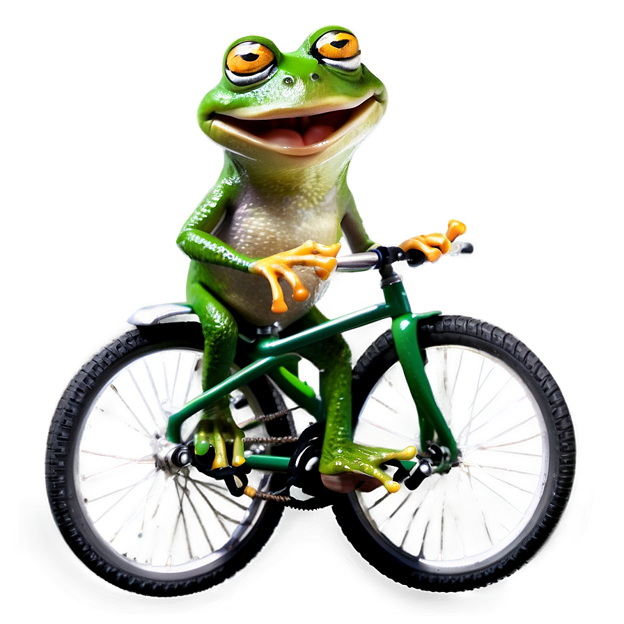 Frog On Bicycle Png Qtr61