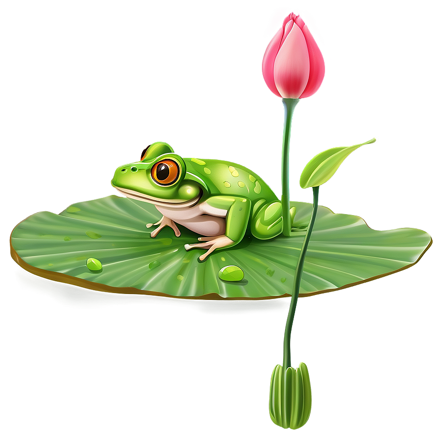 Frog On Lily Pad Clipart Png Aqb15