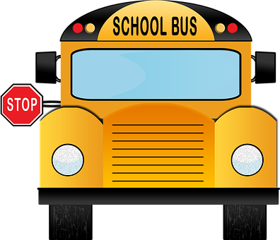 Front View Yellow School Bus Vector