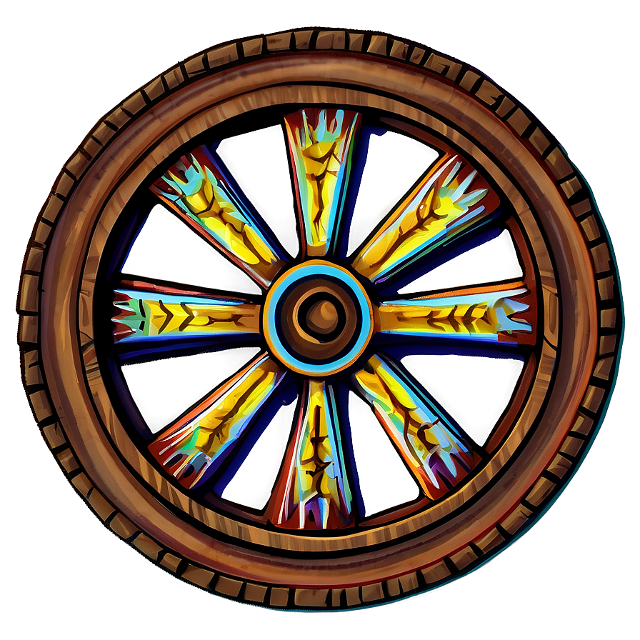 Frontier Wagon Wheel Outline Png Hms