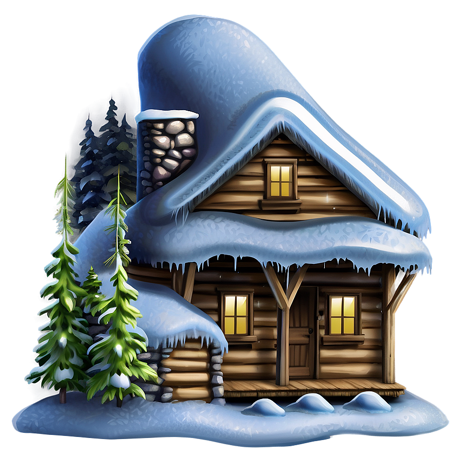 Frosty Cozy Cabin Png Frf