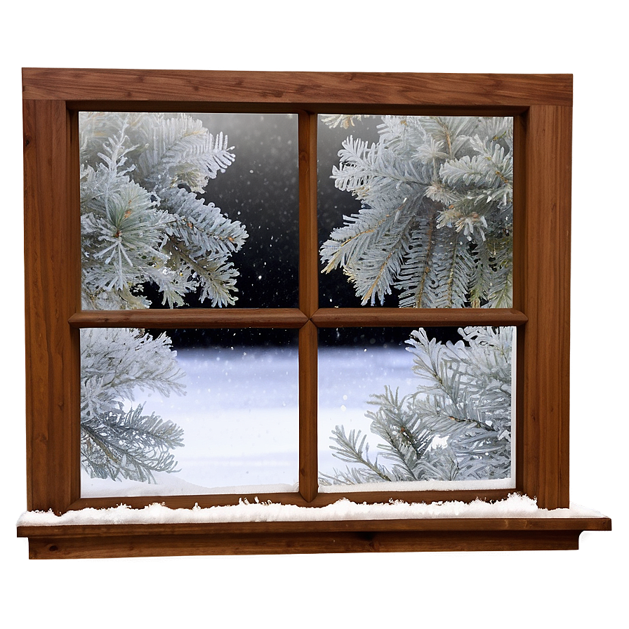 Frosty December Window Png Spt