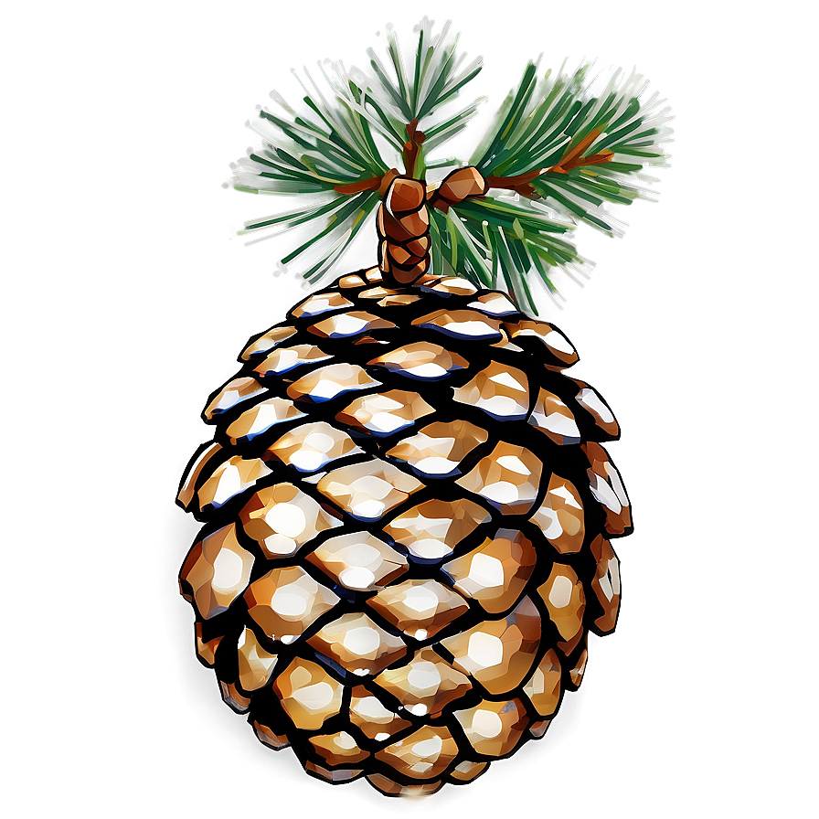 Frosty Pine Cone Png Emt