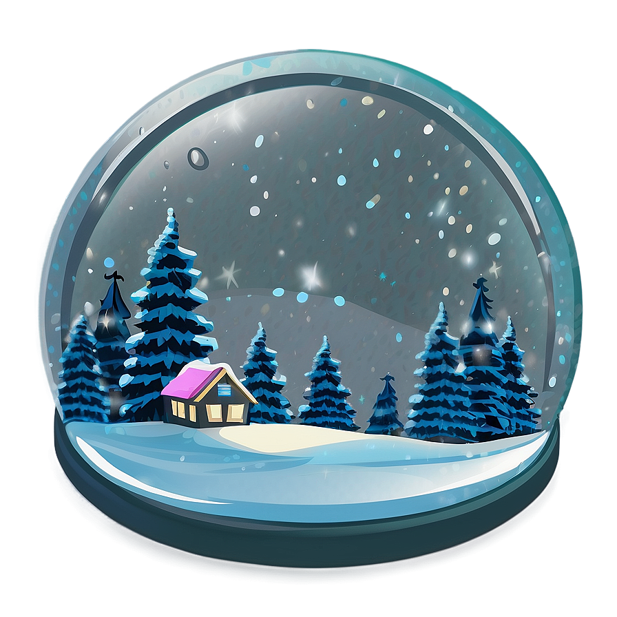 Frosty Snow Globe Scene Png 95