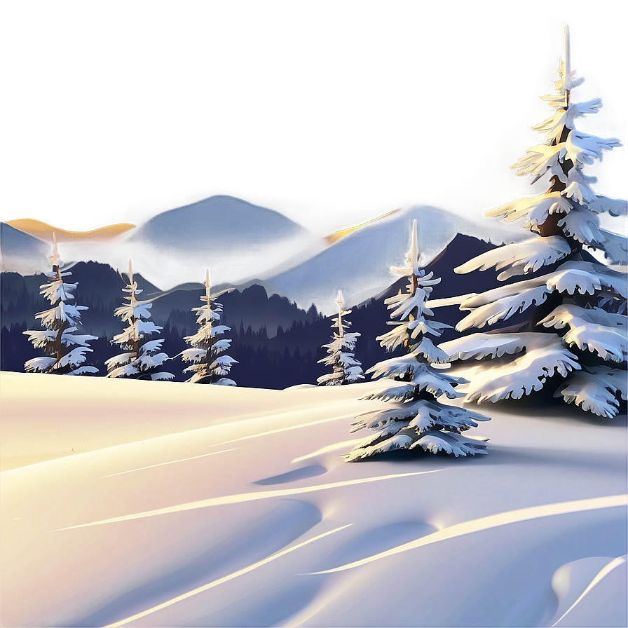 Frosty Snowdrifts Landscape Png 06292024