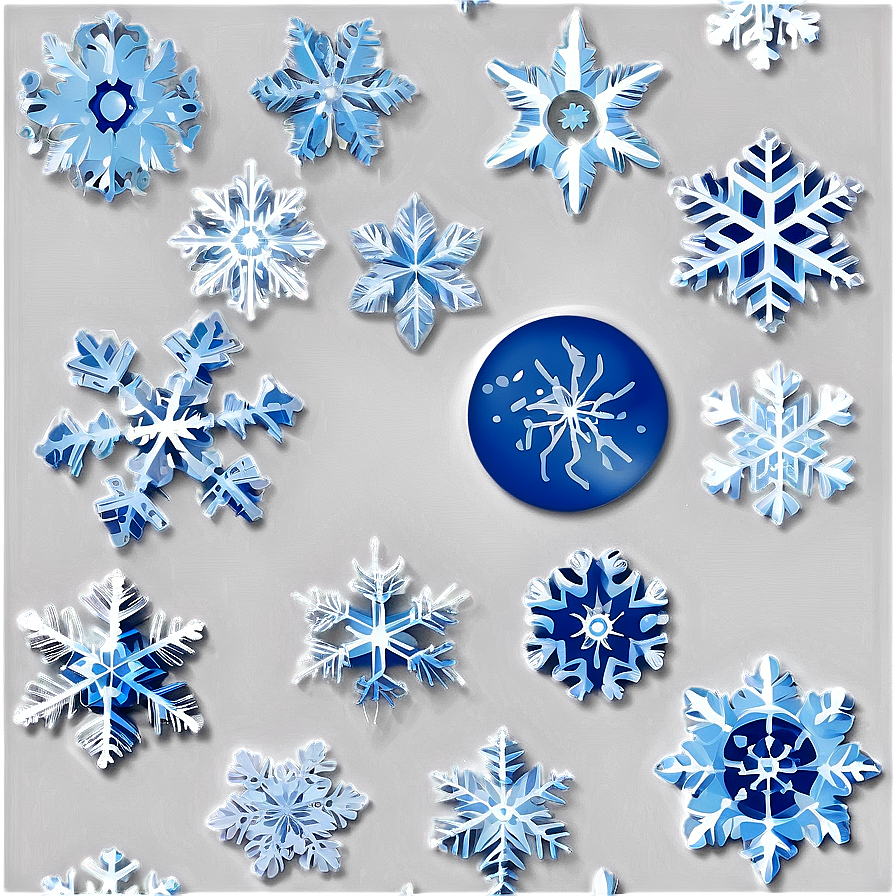 Frosty Snowflakes Pattern Png 9