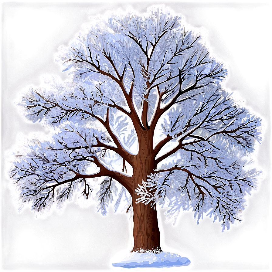 Frosty Snowy Tree Night Png Ihw45