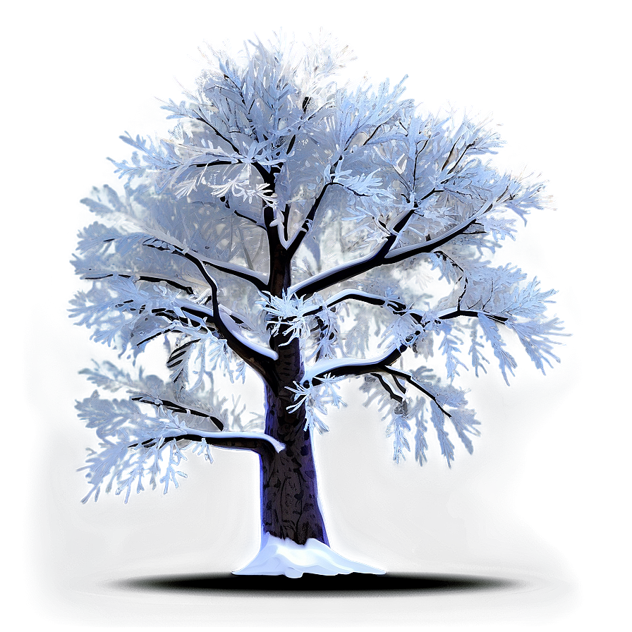 Frosty Snowy Tree Night Png Vpi