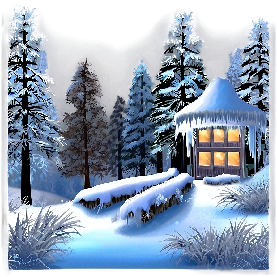 Frosty Winter Scene Png Ofe66