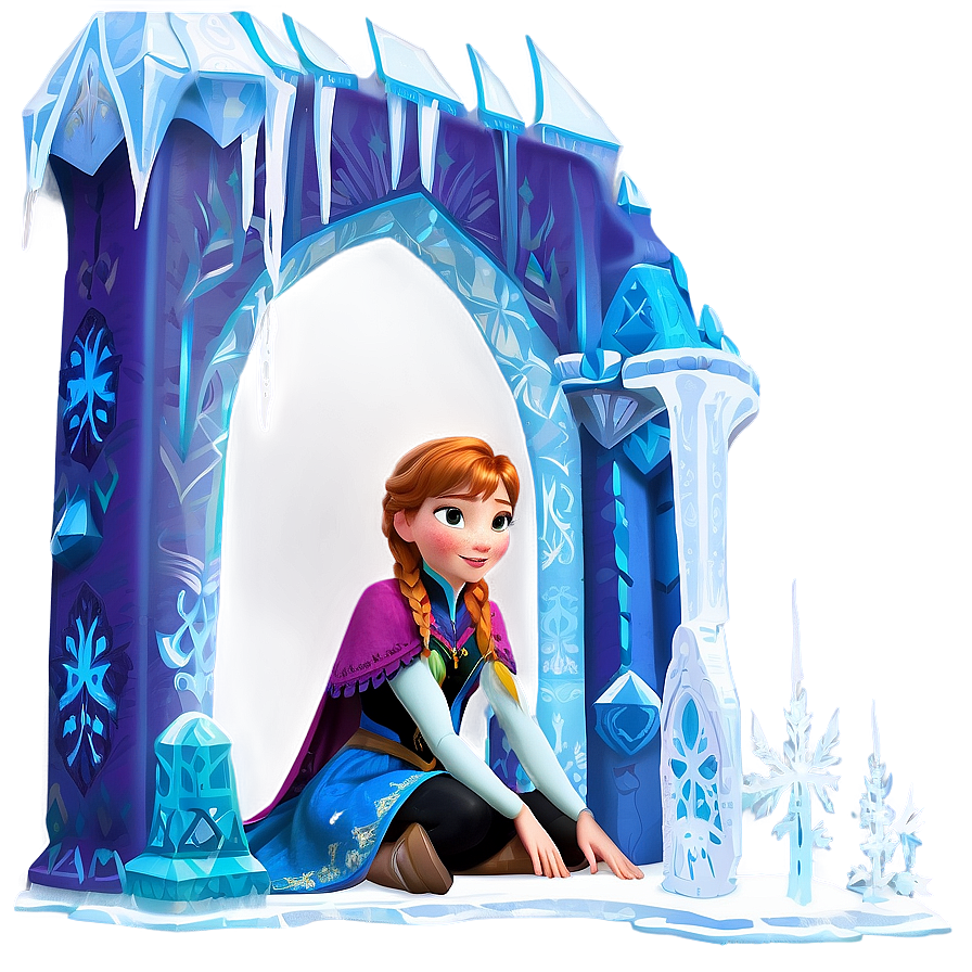 Frozen Anna Ice Castle Scene Png Oxu