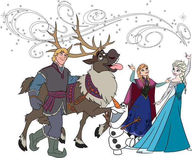 Frozen Characters Group Illustration