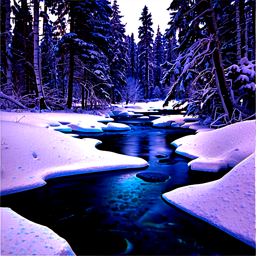 Frozen Forest River Png 81