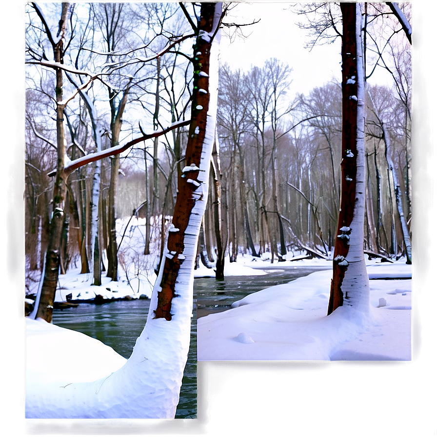 Frozen Forest River Png Fil