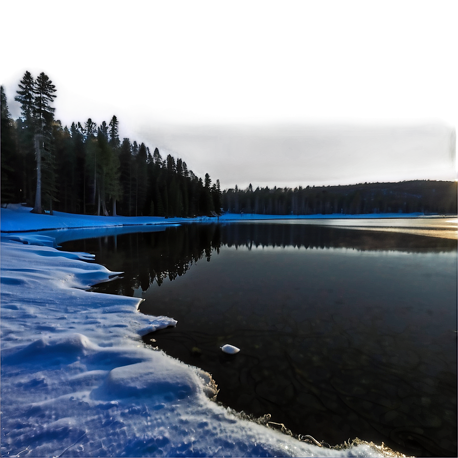 Frozen Lake In Winter Png Sen56