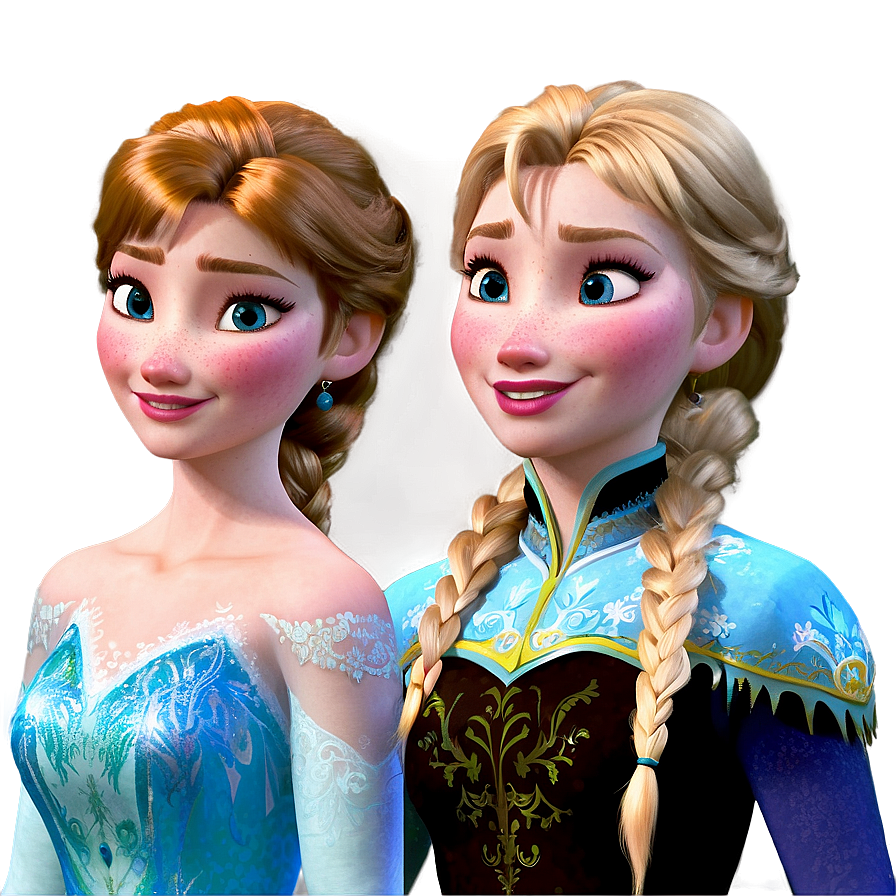 Frozen Sisters' Bond Png 05032024