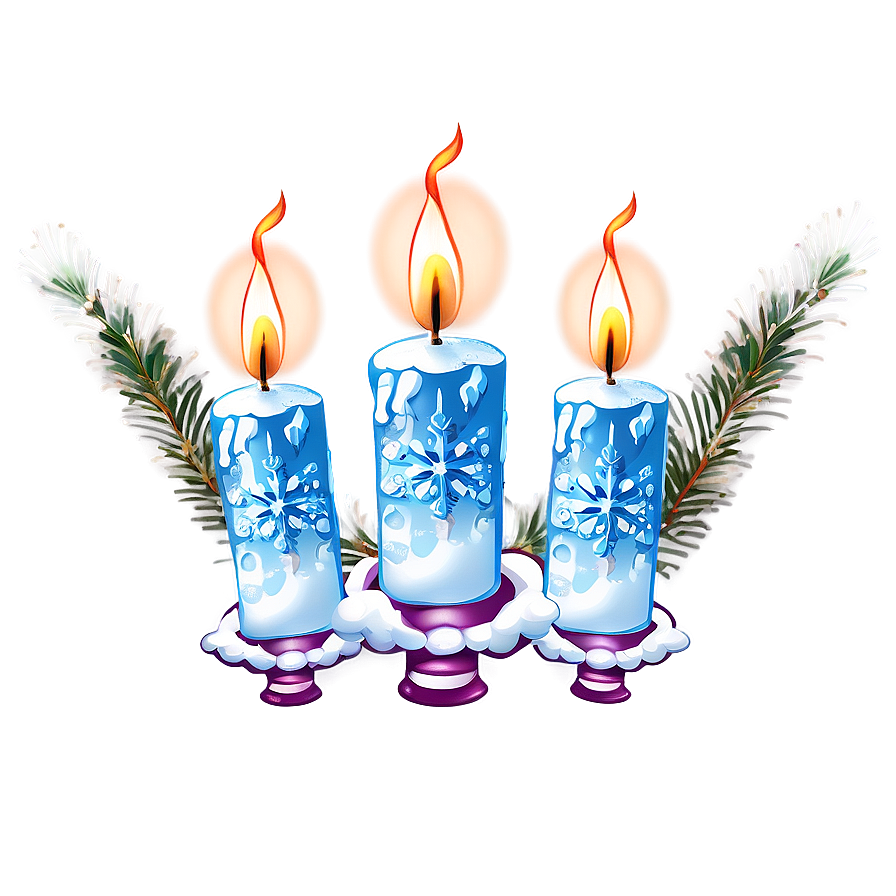 Frozen Snow Christmas Candles Png 06252024