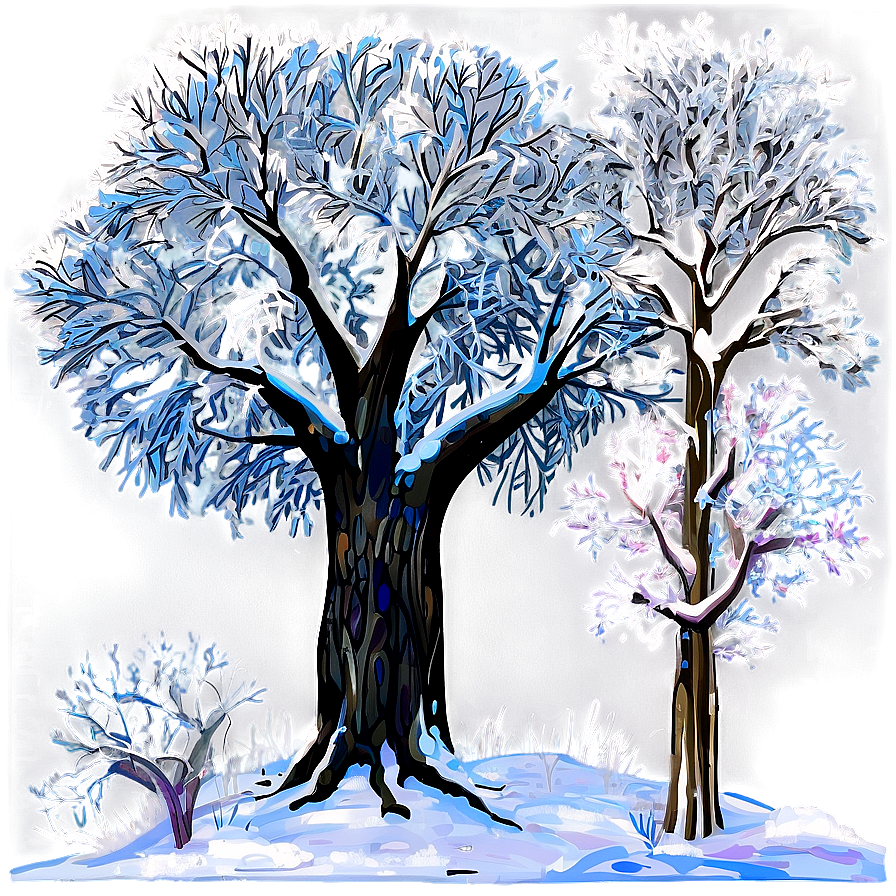 Frozen Snow Trees Png Fob