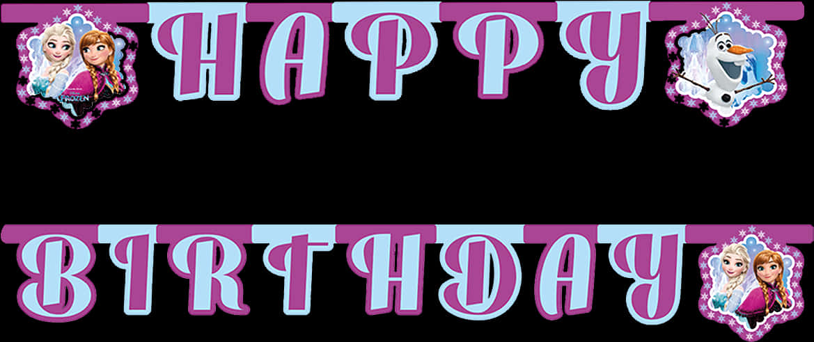 Frozen Theme Happy Birthday Banner