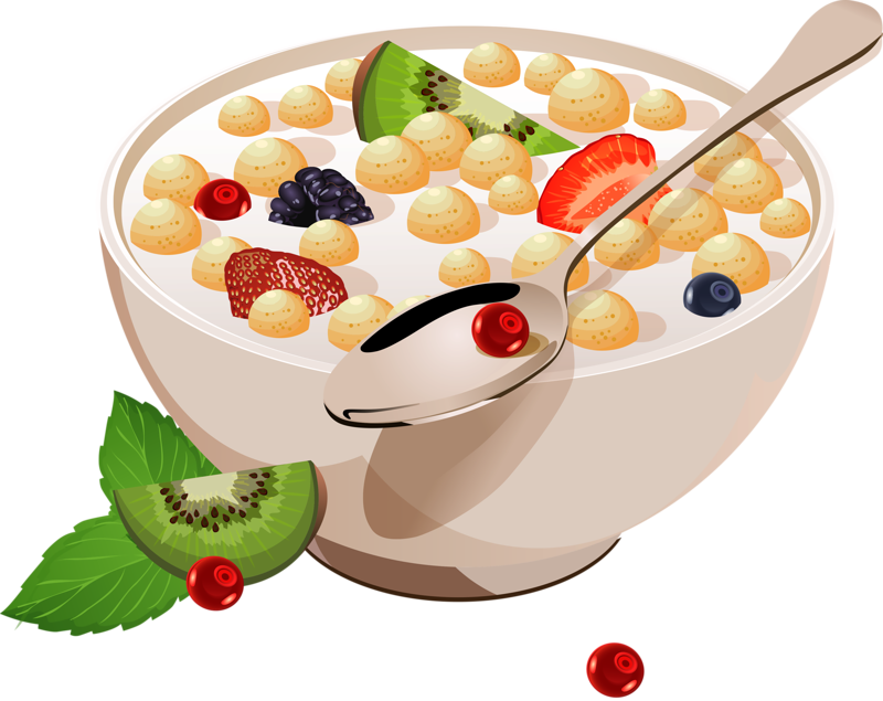 Fruit Topped Cereal Bowl Illustration