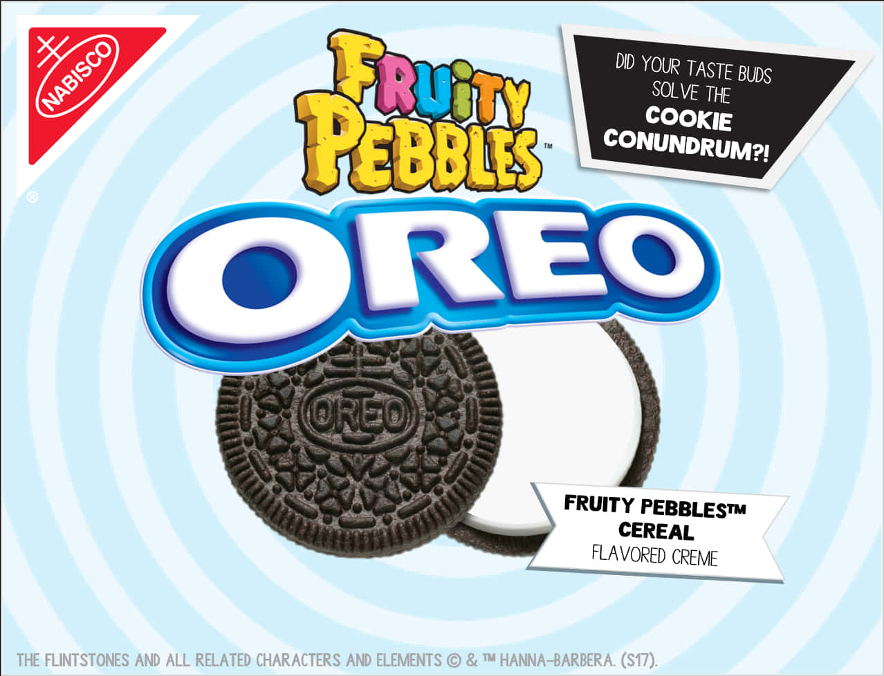 Fruity Pebbles Flavored Oreo Cookie Advertisement