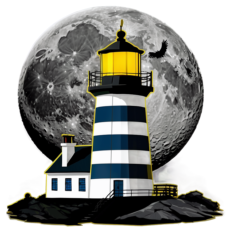 Full Moon Lighthouse Beam Png Uxu