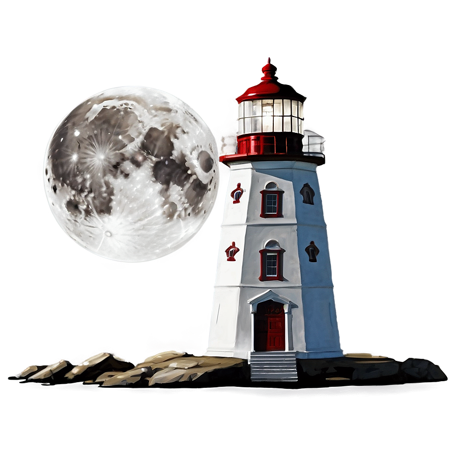 Full Moon Lighthouse Beam Png Vjm