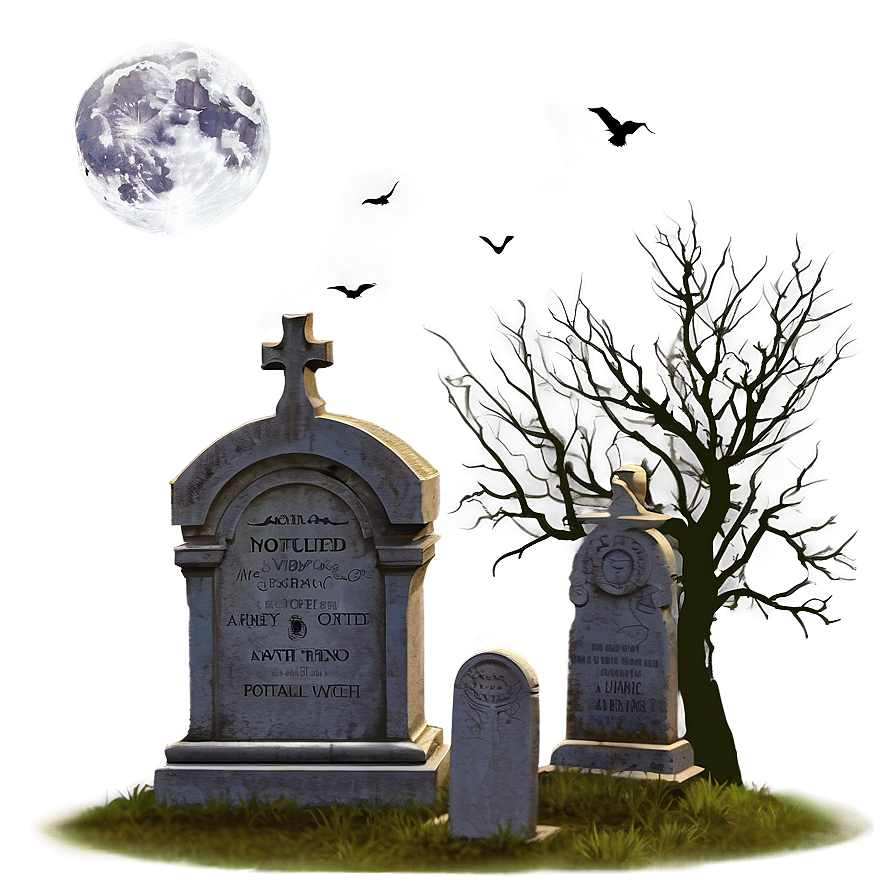 Full Moon Over Graveyard Png 05242024