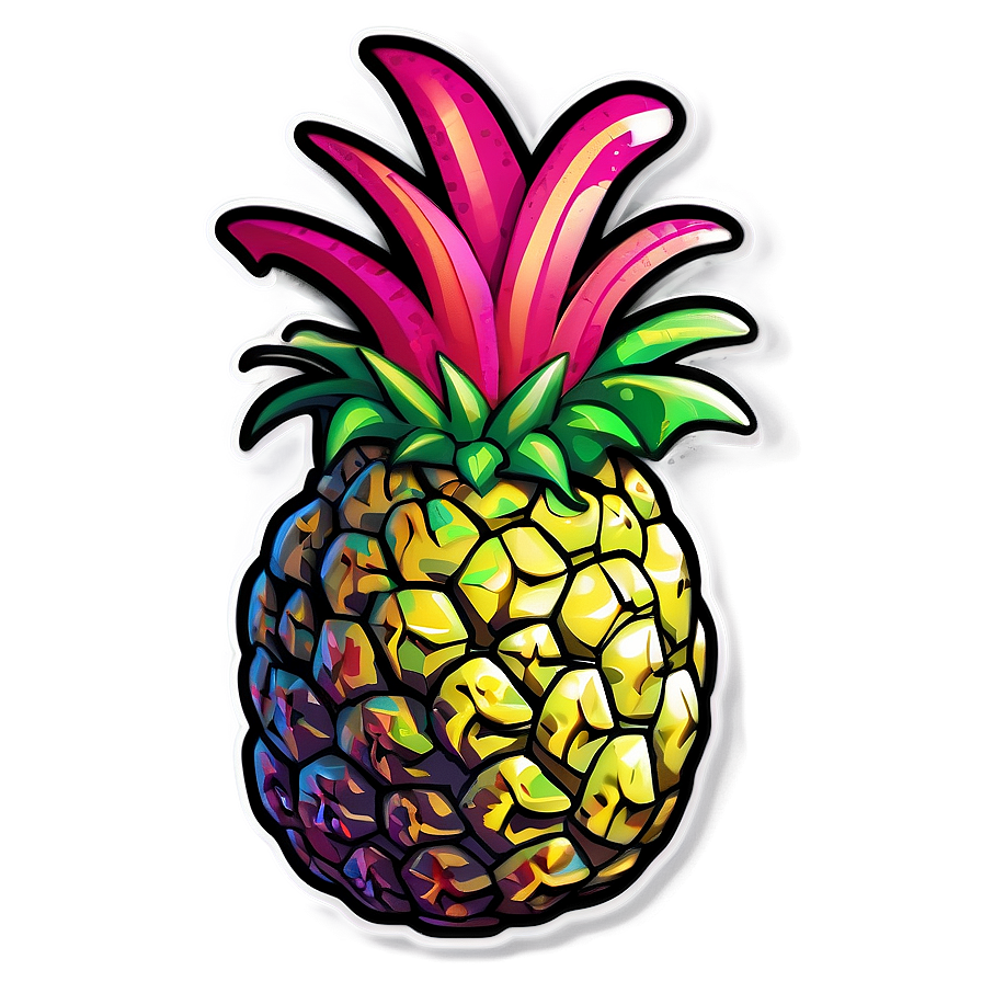 Funky Pineapple Sticker Png 05252024