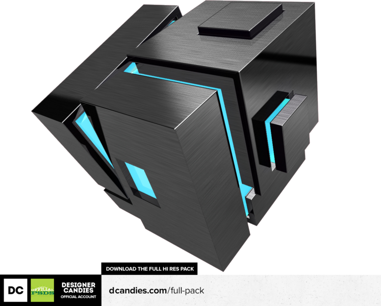 Futuristic Black Cube Design