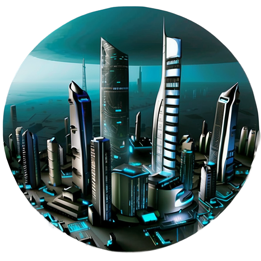 Futuristic Chaos City Png 32