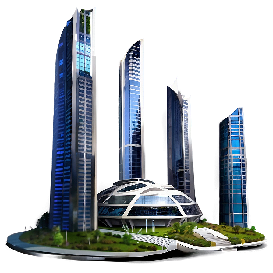 Futuristic City Building Png Xav