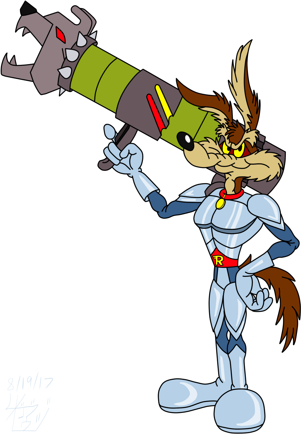 Futuristic_ Coyote_with_ Rocket_ Launcher